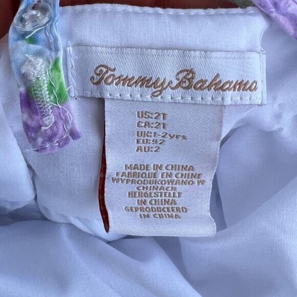 Tommy Bahama Dress Girls Size 2T Ruffled Clipped Swiss Dot Garden Floral - Picture 4 of 11